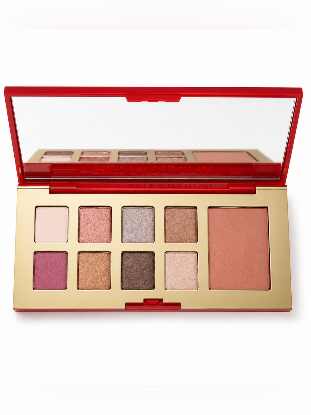 Estee Lauder Red Compact Eyeshadow & Face Palette with Neutral Browns